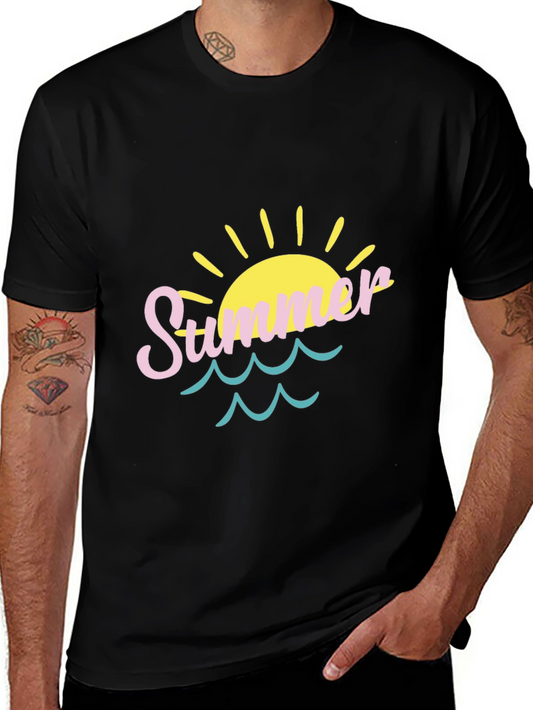 Summer Vibes T-Shirt - Sun & Waves Design
