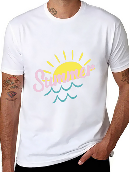 Summer Vibes T-Shirt - Sun & Waves Design
