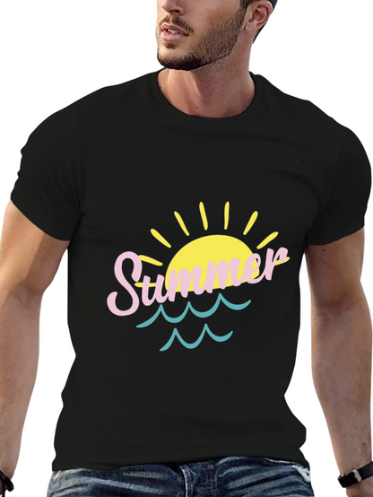 Summer Vibes T-Shirt - Sun & Waves Design