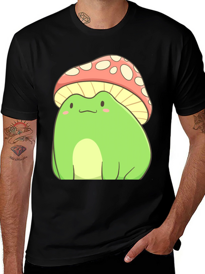 Frog Mushroom T-Shirt - Cute Cartoon Style