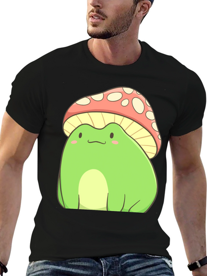 Frog Mushroom T-Shirt - Cute Cartoon Style