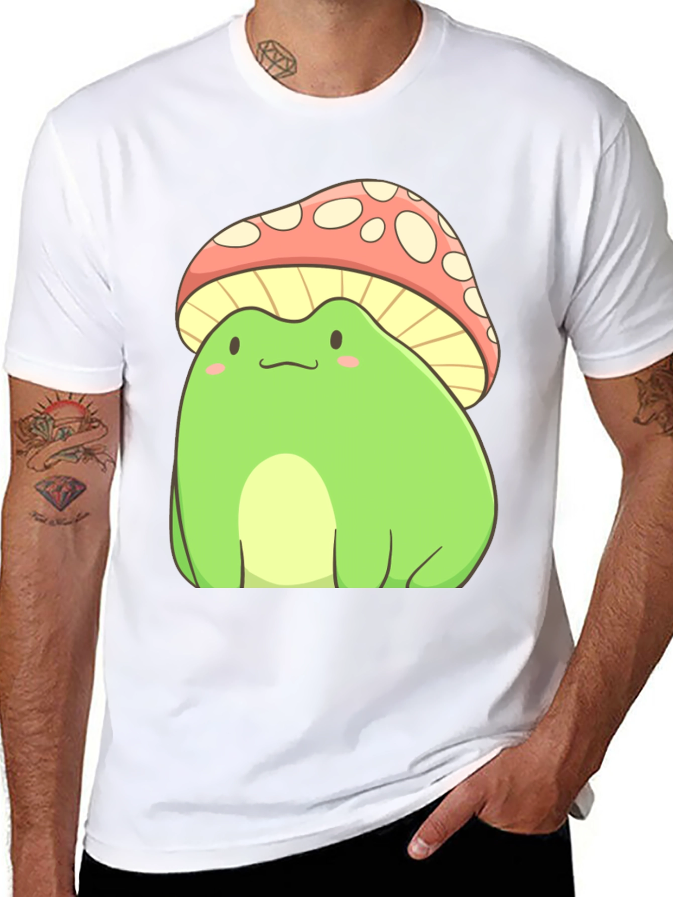 Frog Mushroom T-Shirt - Cute Cartoon Style