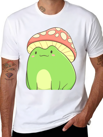 Frog Mushroom T-Shirt - Cute Cartoon Style