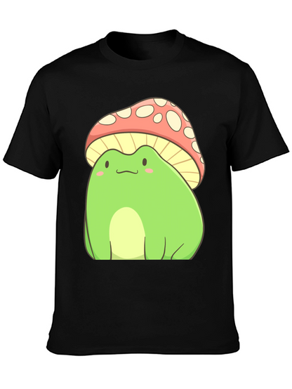 Frog Mushroom T-Shirt - Cute Cartoon Style