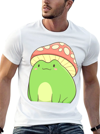 Frog Mushroom T-Shirt - Cute Cartoon Style