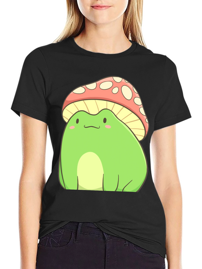 Frog Mushroom T-Shirt - Cute Cartoon Style