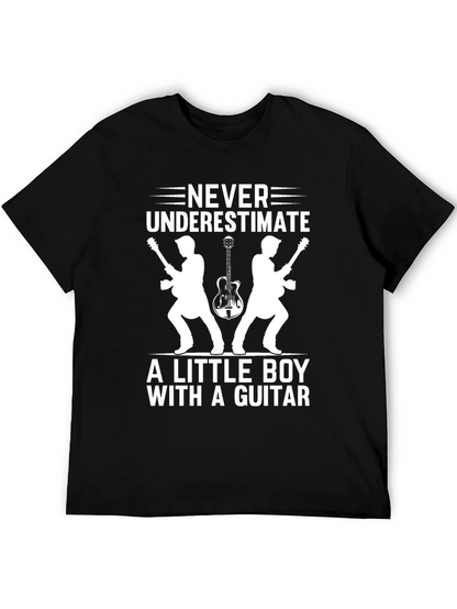 Never Underestimate Boy with Guitar Graphic Tee