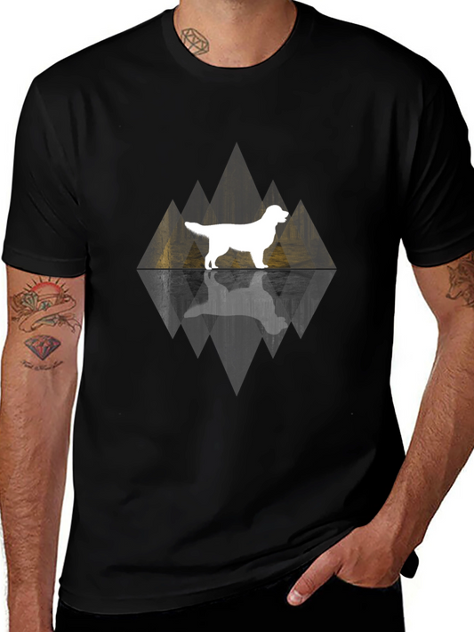 Dog Silhouette Graphic Tee - Black
