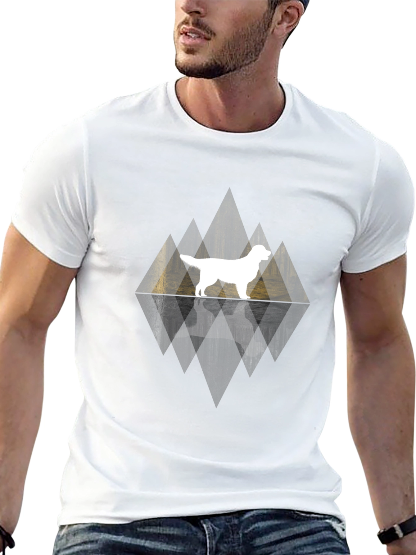 Dog Silhouette Graphic Tee - Black