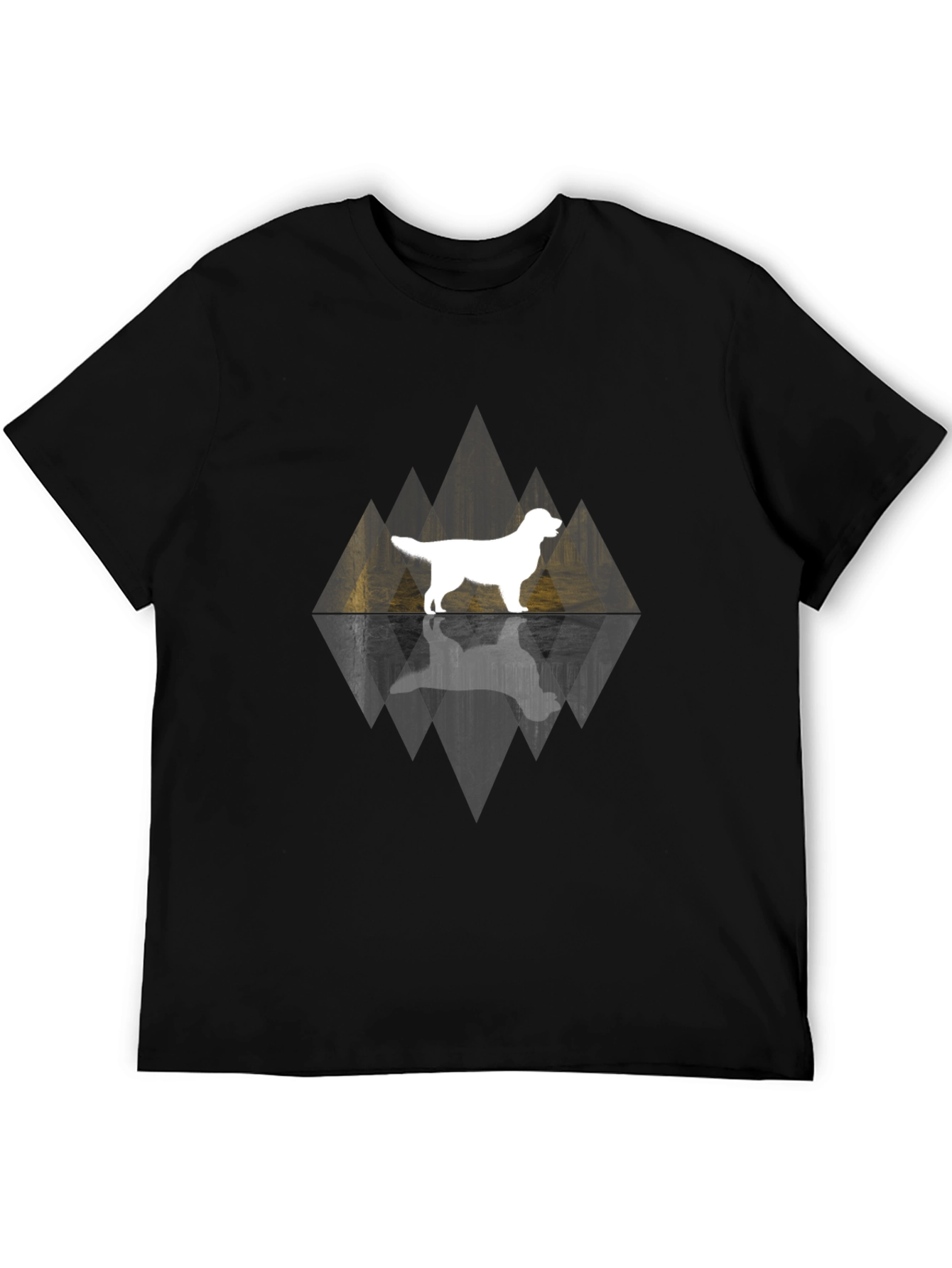 Dog Silhouette Graphic Tee - Black