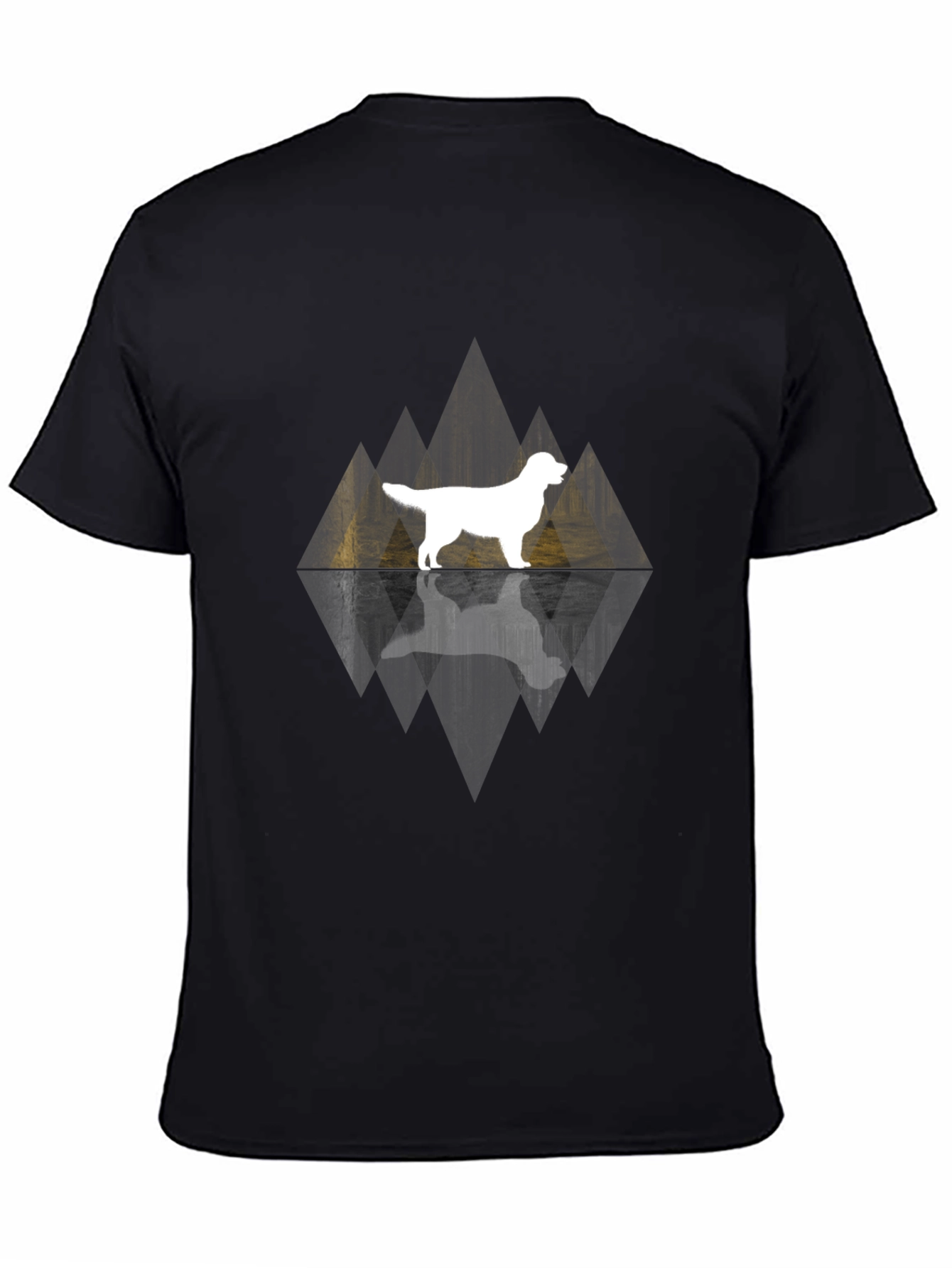 Dog Silhouette Graphic Tee - Black