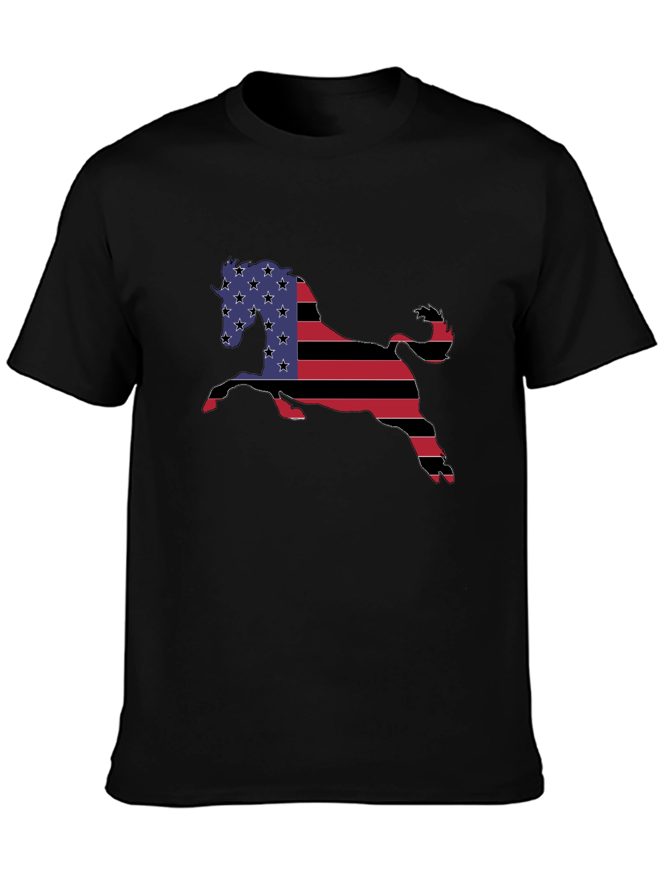 American Flag Horse Graphic T-Shirt