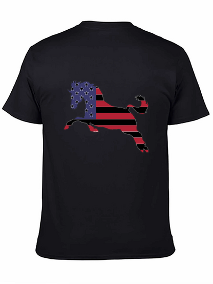 American Flag Horse Graphic T-Shirt