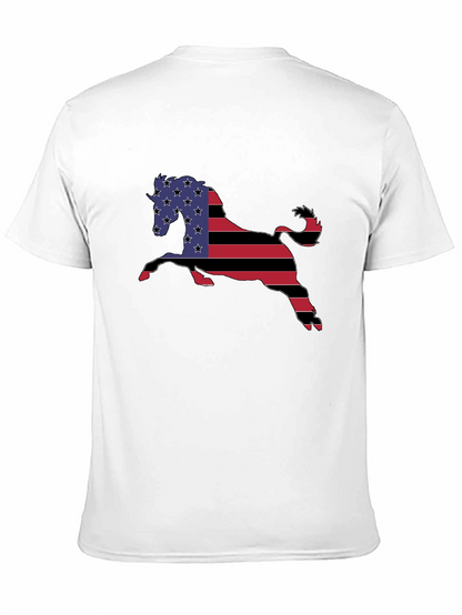 American Flag Horse Graphic T-Shirt