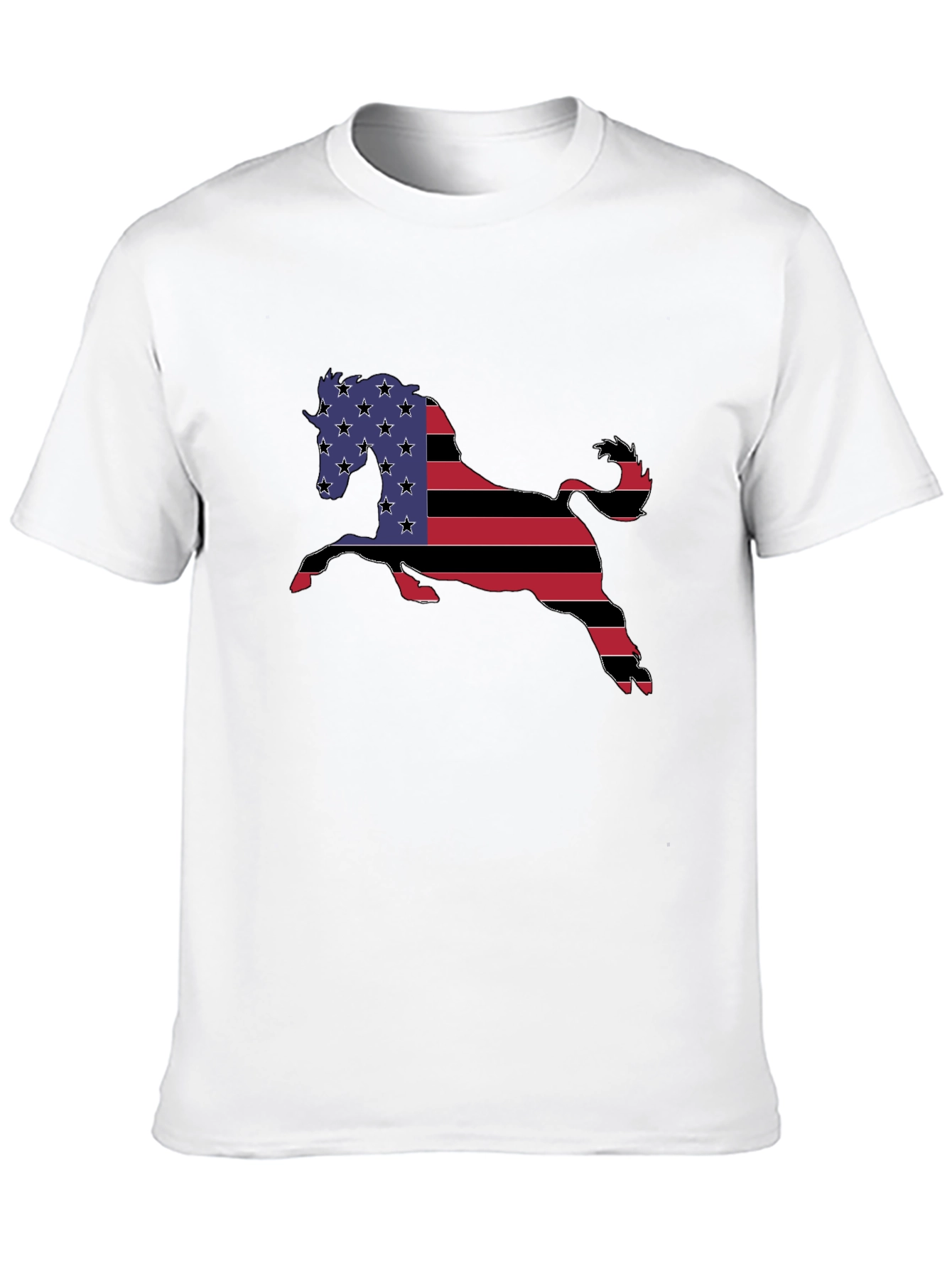 American Flag Horse Graphic T-Shirt