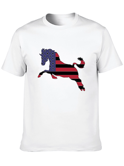 American Flag Horse Graphic T-Shirt