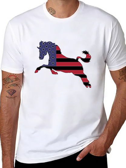 American Flag Horse Graphic T-Shirt