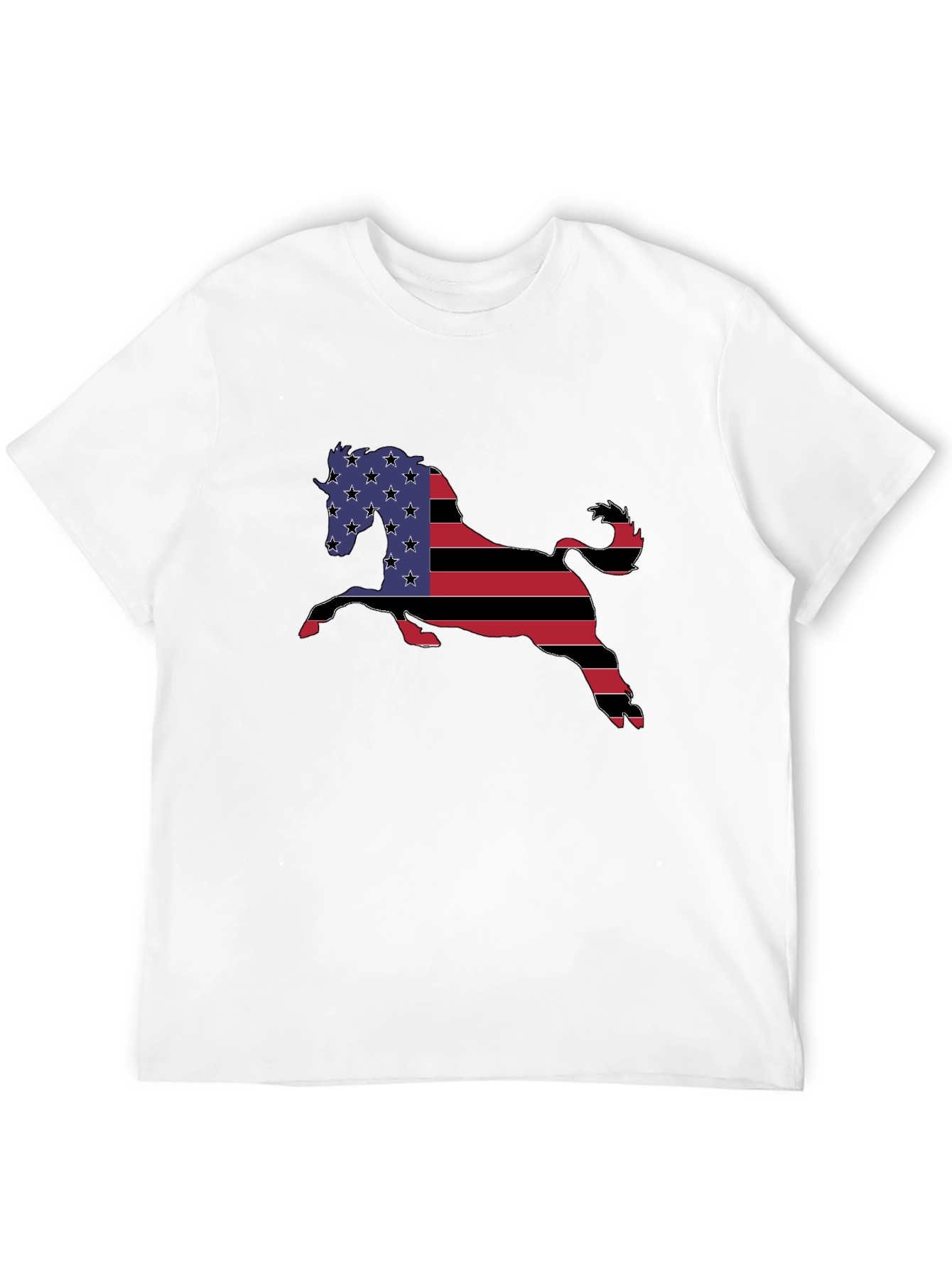 American Flag Horse Graphic T-Shirt