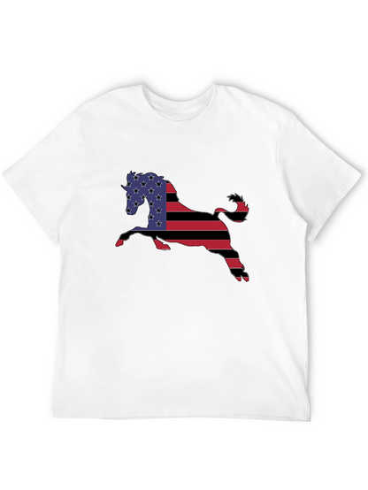American Flag Horse Graphic T-Shirt