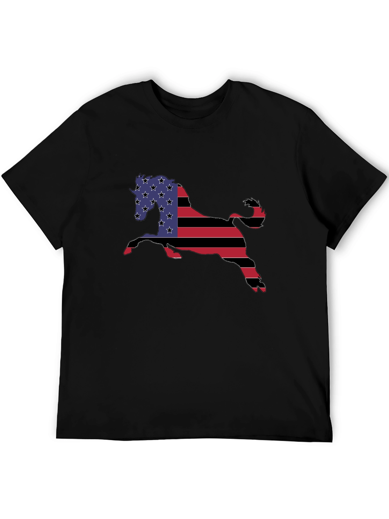 American Flag Horse Graphic T-Shirt
