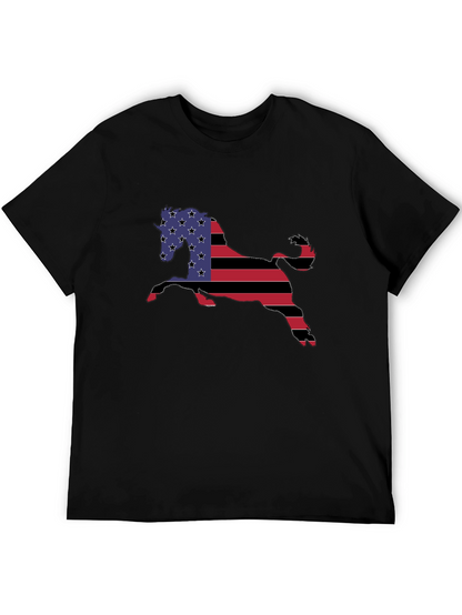 American Flag Horse Graphic T-Shirt