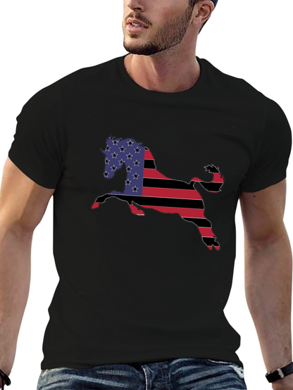 American Flag Horse Graphic T-Shirt