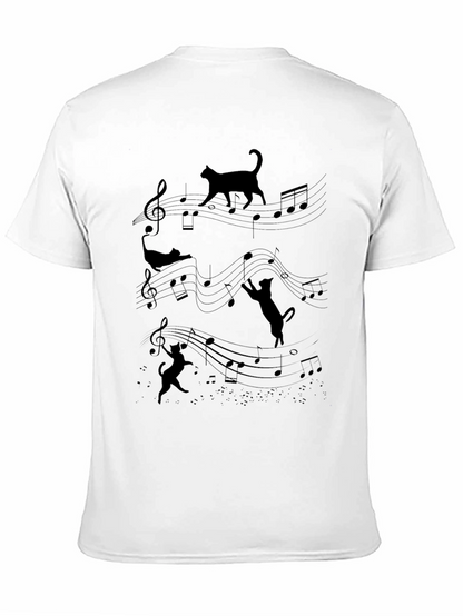 Musical Cats T-Shirt - Black Tee