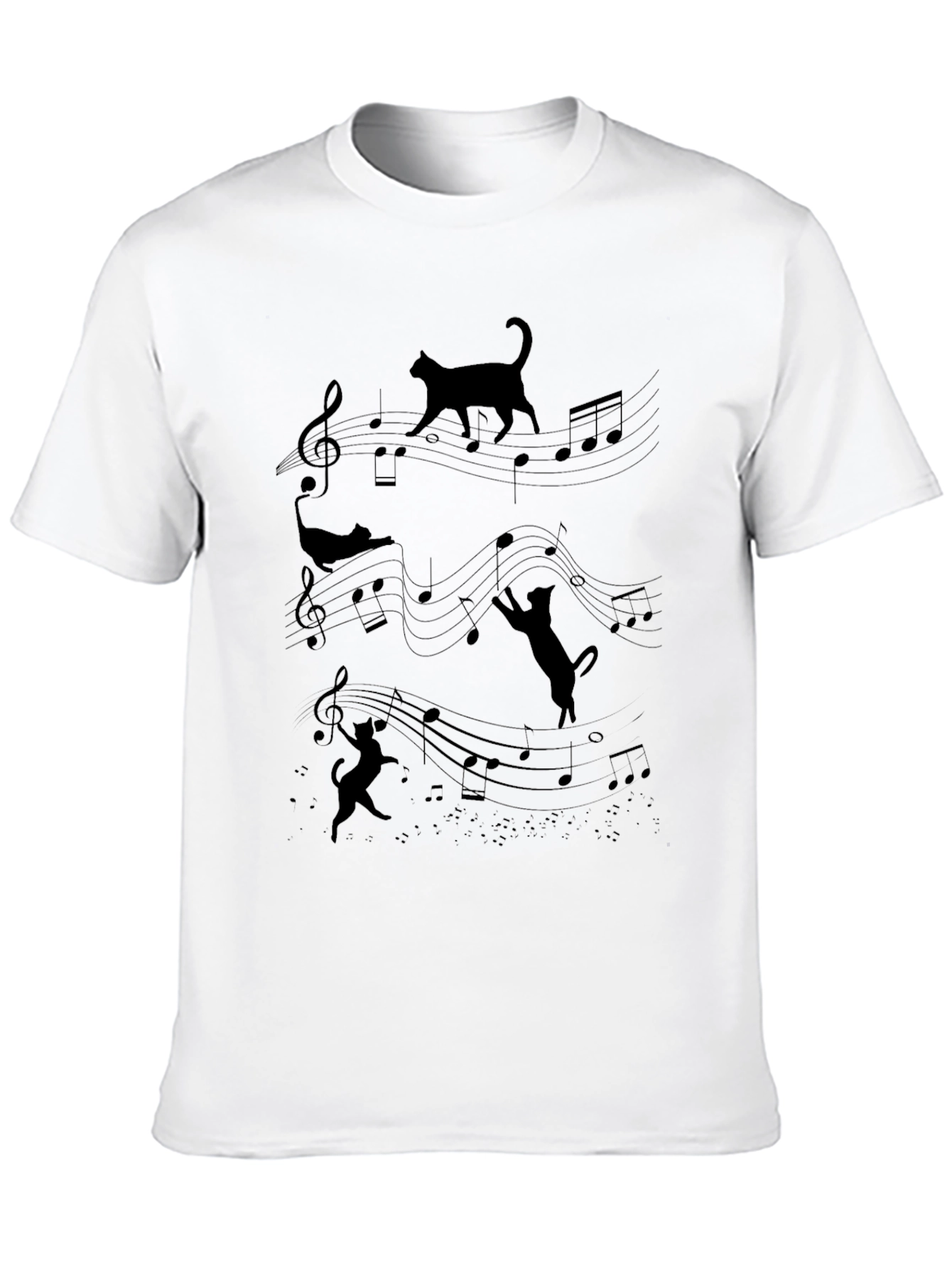 Musical Cats T-Shirt - Black Tee