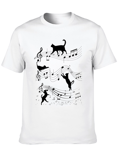 Musical Cats T-Shirt - Black Tee