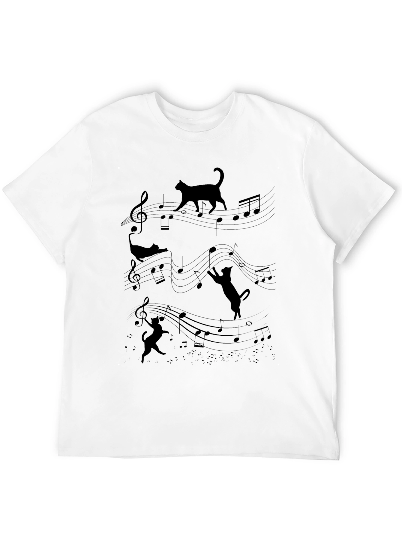 Musical Cats T-Shirt - Black Tee