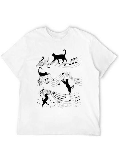 Musical Cats T-Shirt - Black Tee