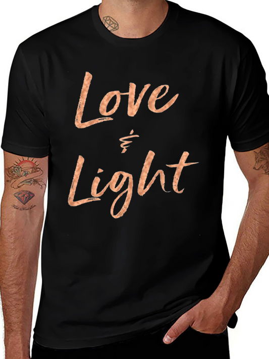 Love & Light Graphic Print Black T-Shirt