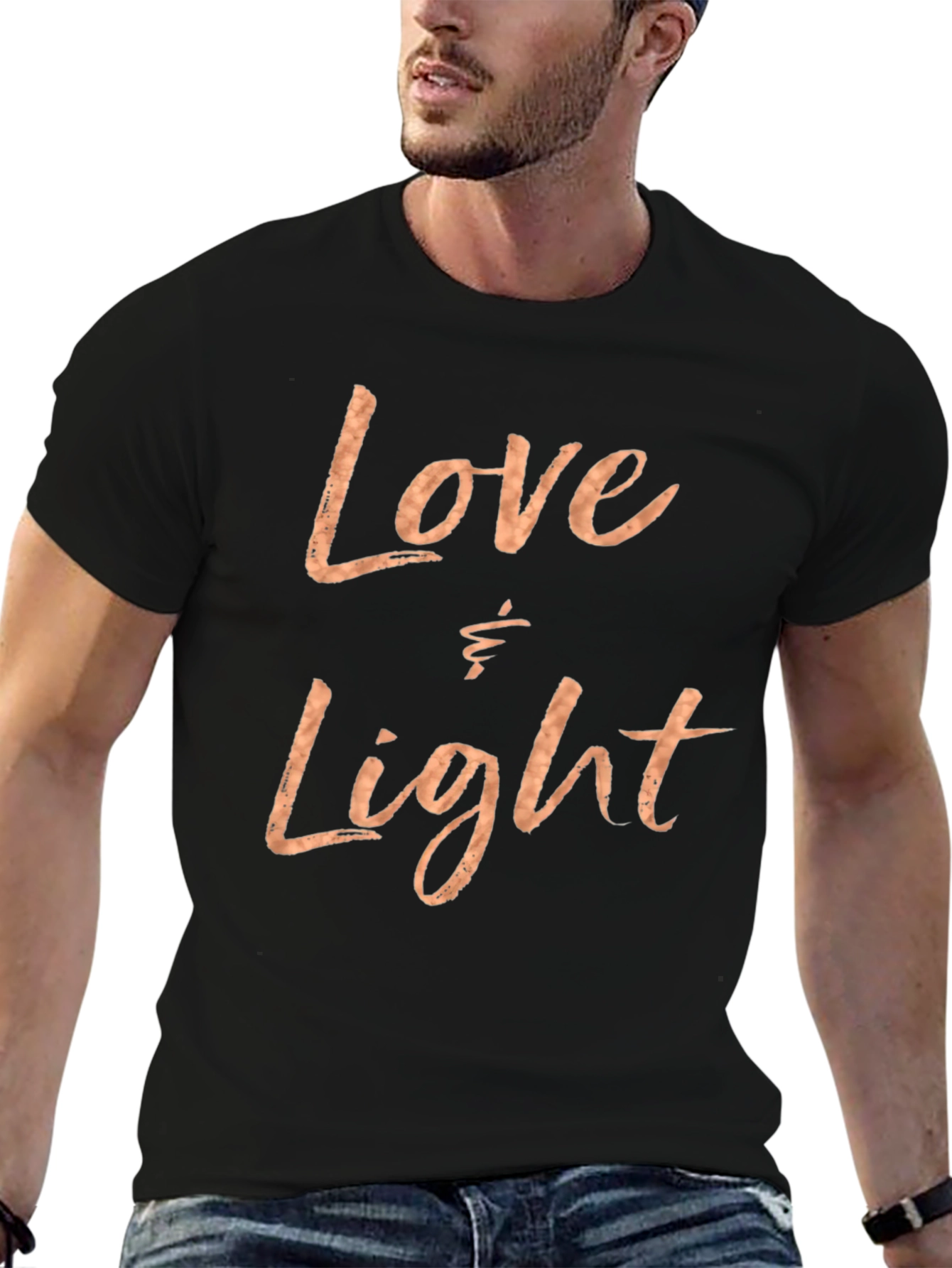 Love & Light Graphic Print Black T-Shirt