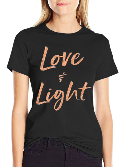 Love & Light Graphic Print Black T-Shirt