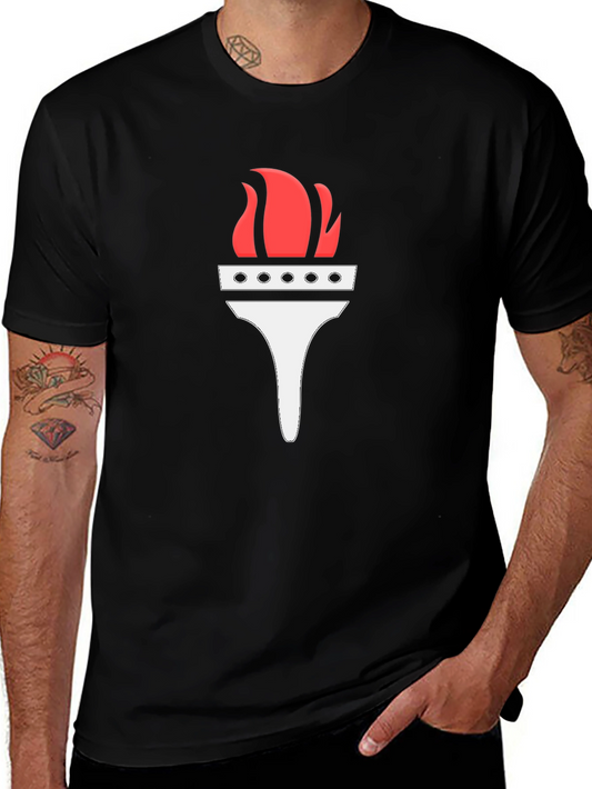 Torch Graphic Tee - Black Cotton T-Shirt