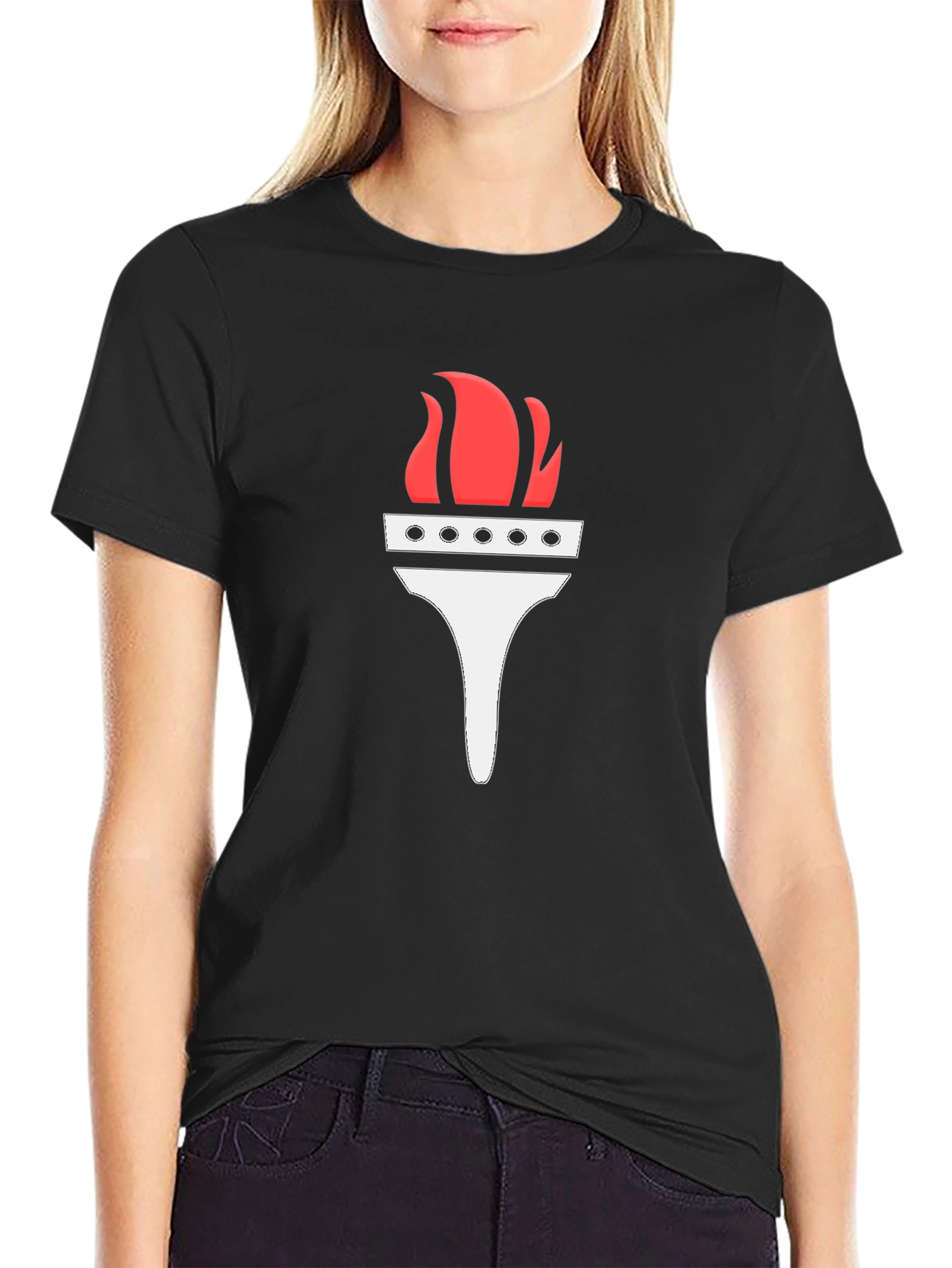 Torch Graphic Tee - Black Cotton T-Shirt