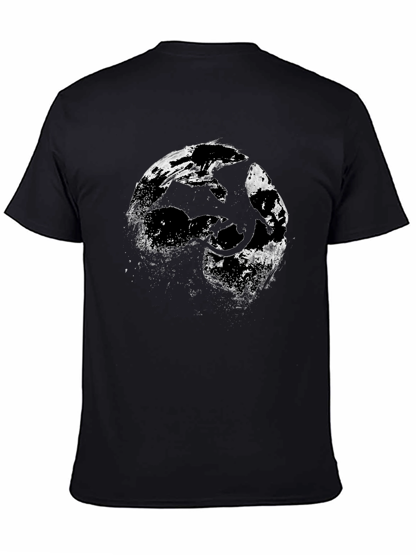 Dragon Silhouette Graphic Black T-Shirt