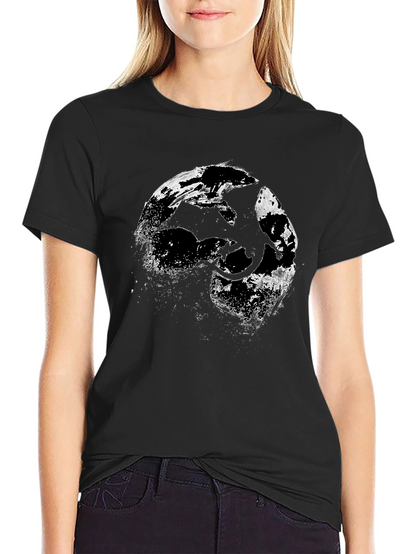 Dragon Silhouette Graphic Black T-Shirt