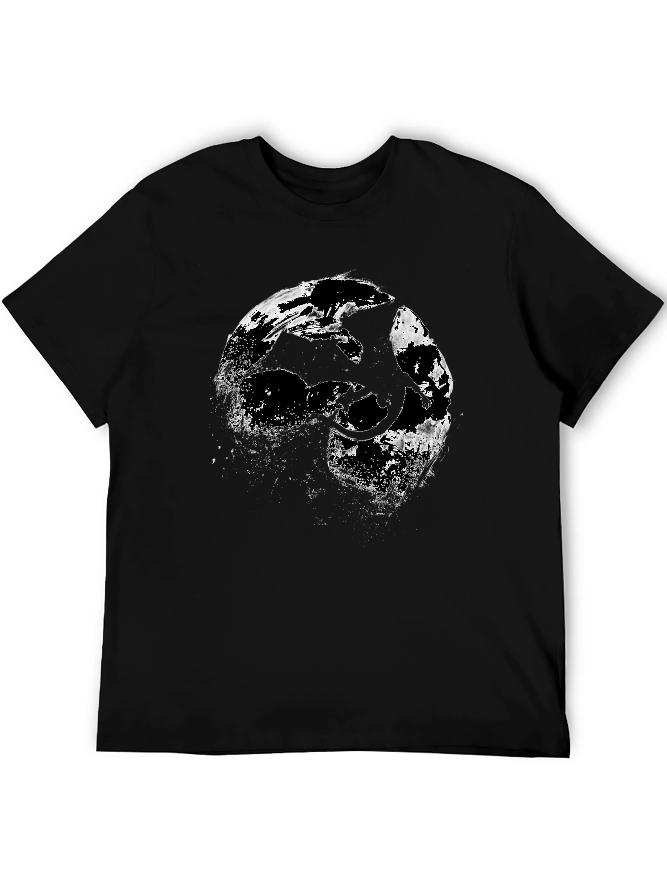Dragon Silhouette Graphic Black T-Shirt