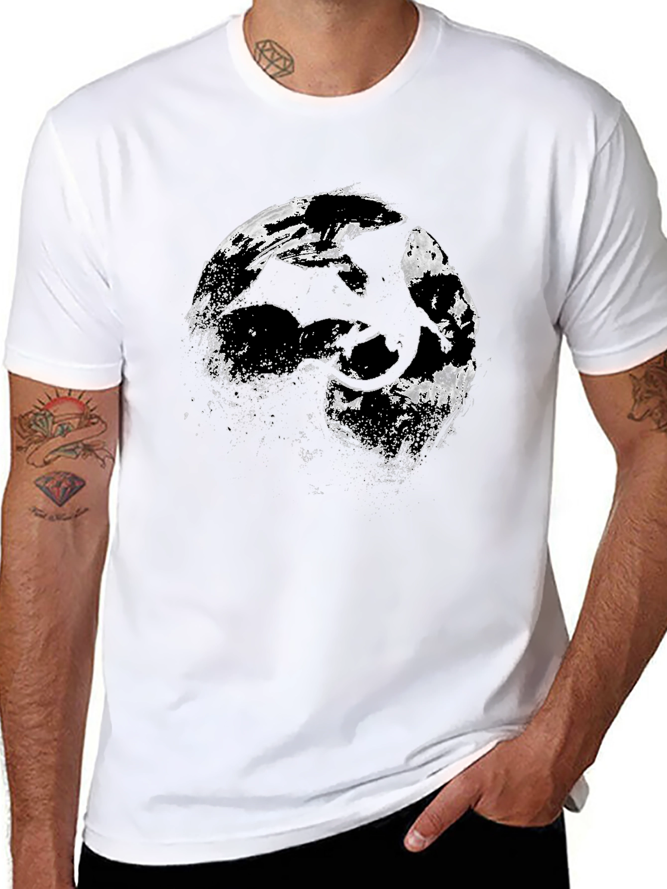 Dragon Silhouette Graphic Black T-Shirt