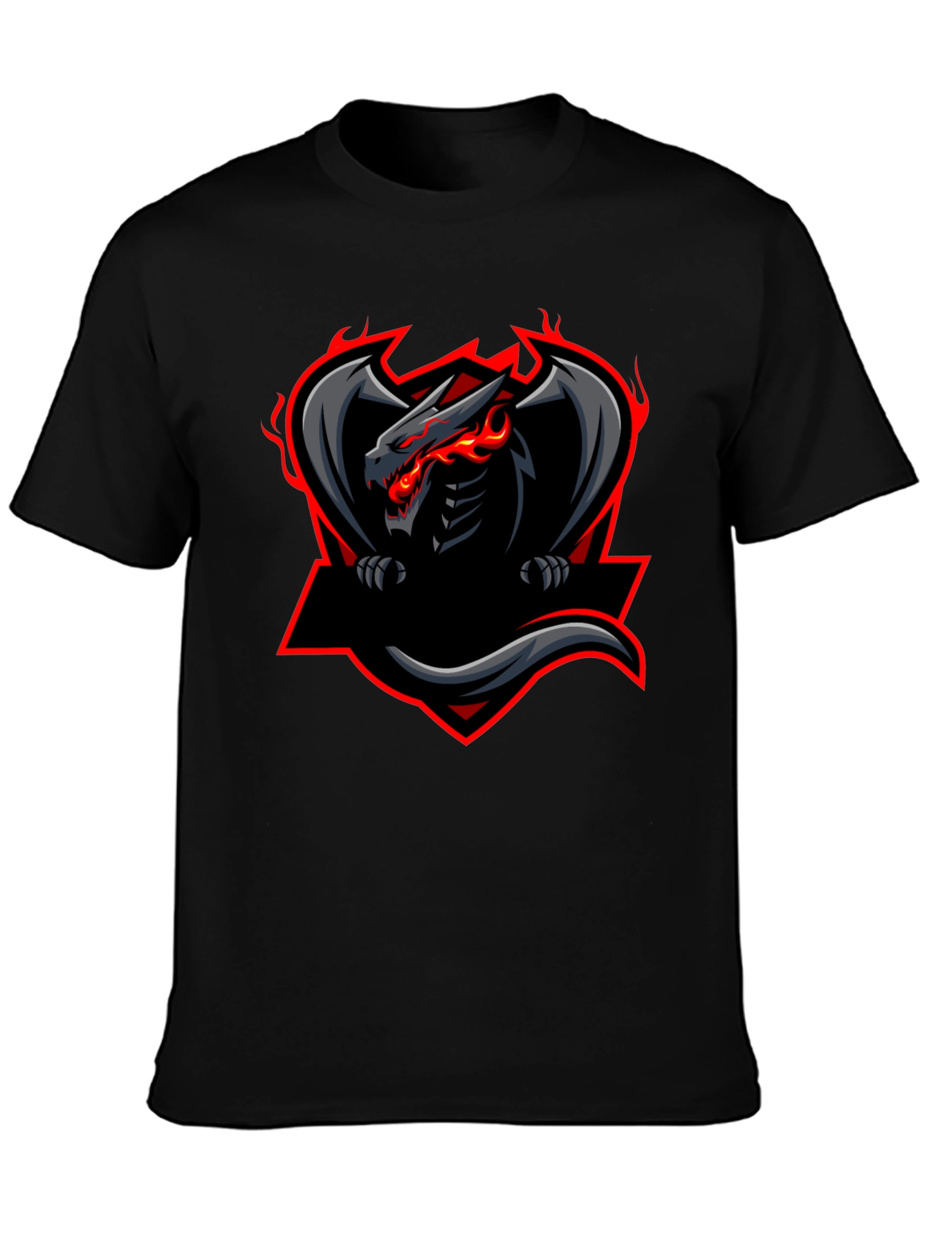 Mens Black Dragon Graphic Tee