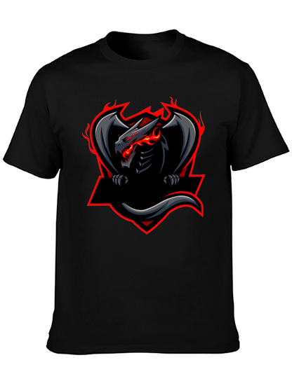 Mens Black Dragon Graphic Tee