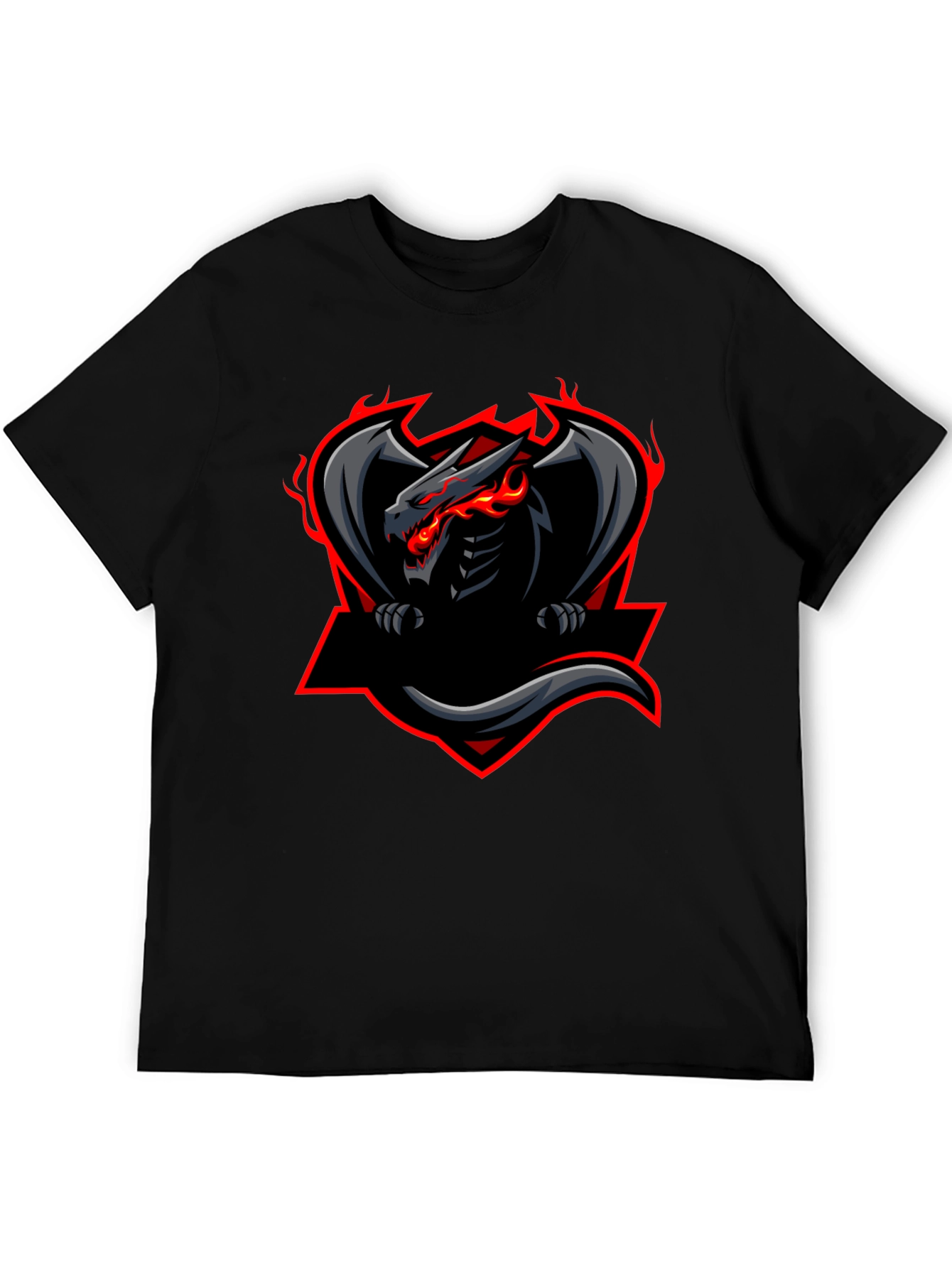 Mens Black Dragon Graphic Tee