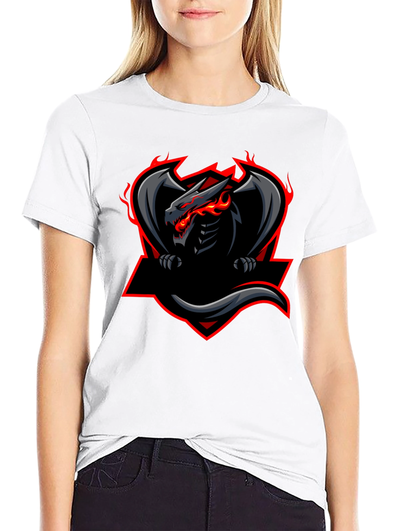 Mens Black Dragon Graphic Tee