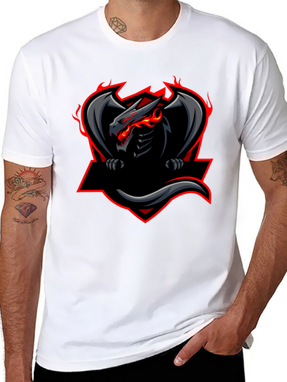 Mens Black Dragon Graphic Tee