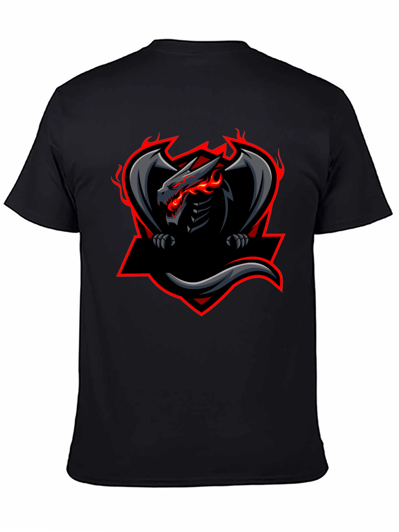 Mens Black Dragon Graphic Tee