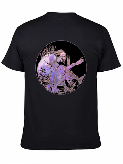 Artistic Graphic Tee - Stylish Black Cotton Blend