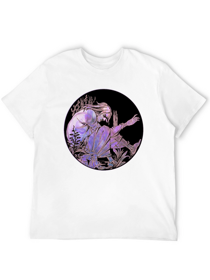 Artistic Graphic Tee - Stylish Black Cotton Blend