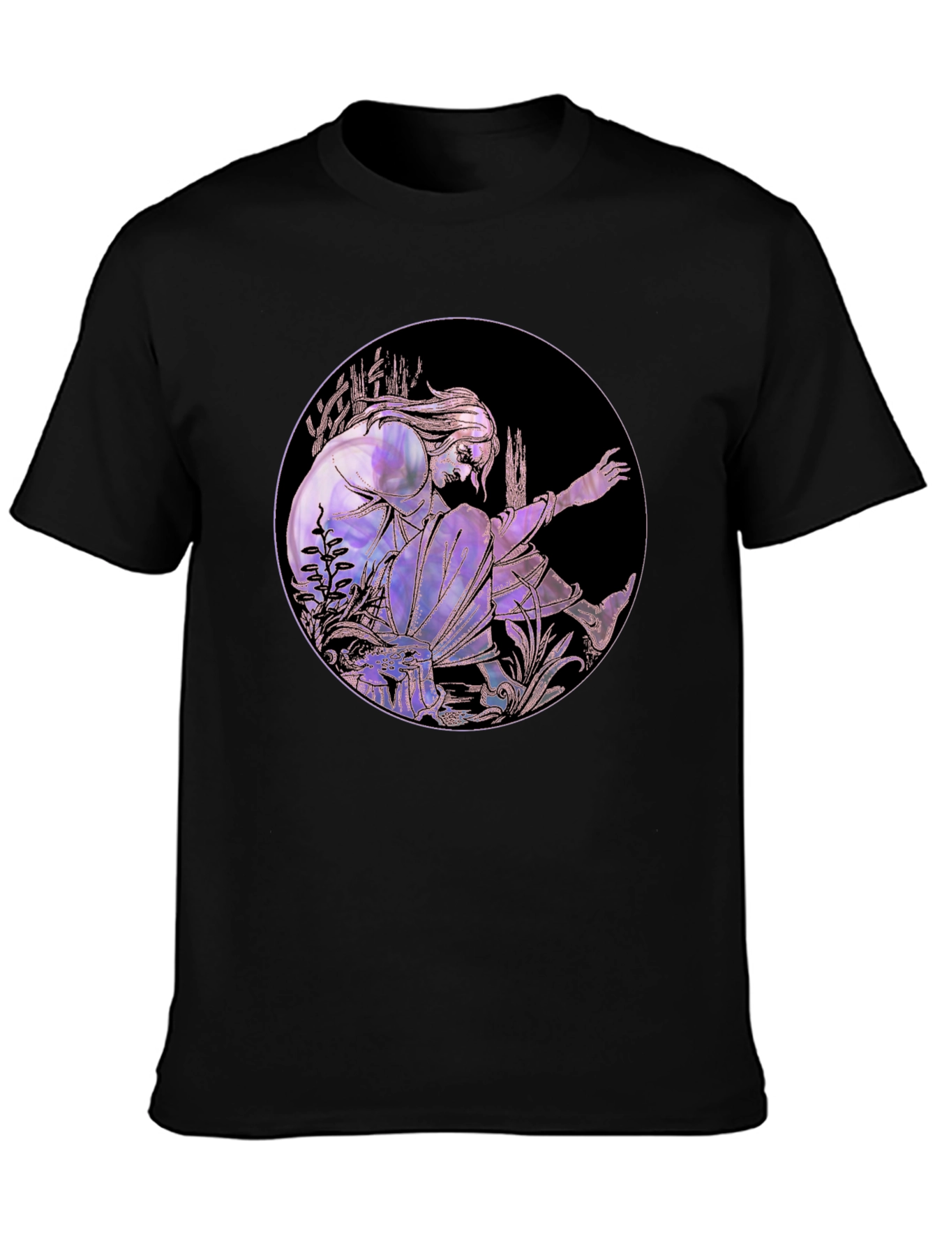 Artistic Graphic Tee - Stylish Black Cotton Blend