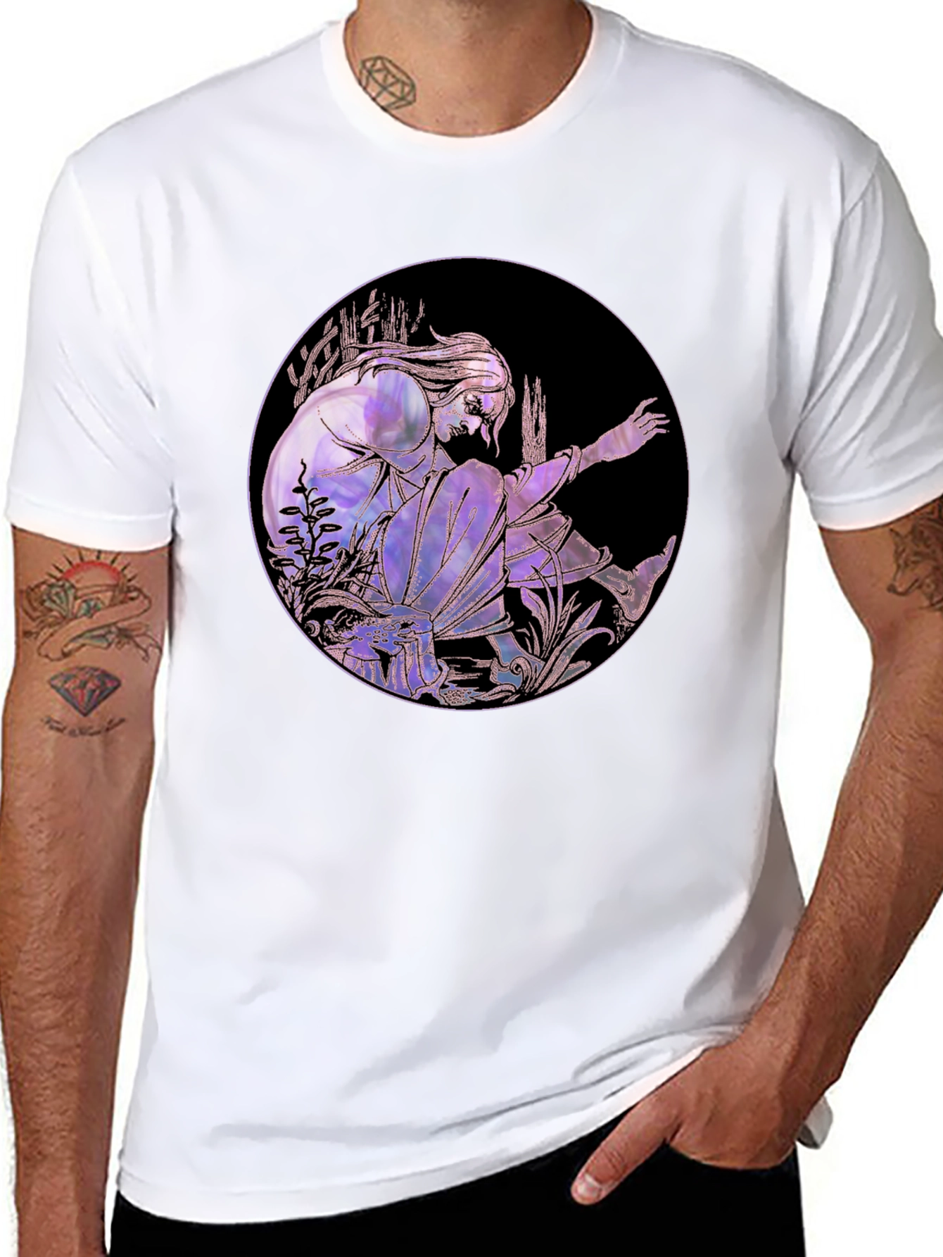 Artistic Graphic Tee - Stylish Black Cotton Blend